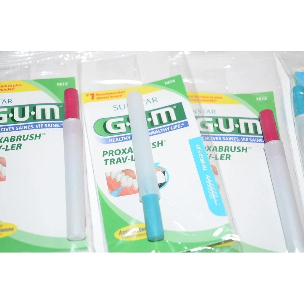 4 Butler GUM Sunstar Proxabrush Trav-Ler 1612 & 1614 Tapered Fine New Sealed